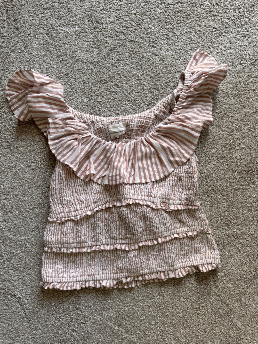 Anthropologie Ruffle Smock Blouse S petite